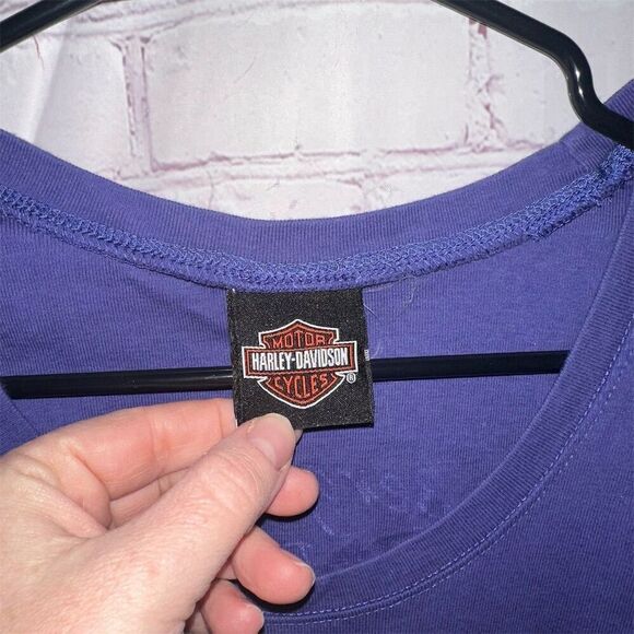 Harley-Davidson Women's Purple Graphic V-Neck T-Shirt Size Small - Picture 3 of 8